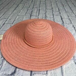 Pink straw hat, beachwear LAST ONE